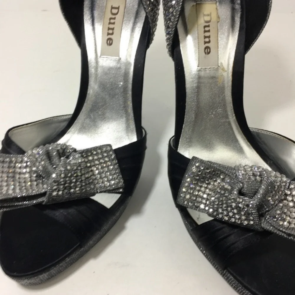 Dune Diamante Platform Peep Toe Bow High Heels 9